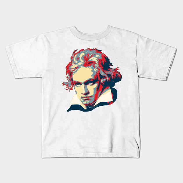 Beethoven Pop Art Kids T-Shirt by Nerd_art